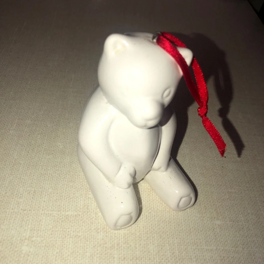 Teddy Bear Ceramic Christmas Tree Ornament‎ White